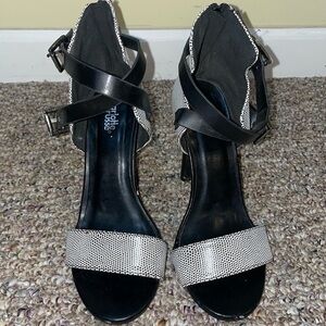 Charlotte Russe Black and White Strappy Heels